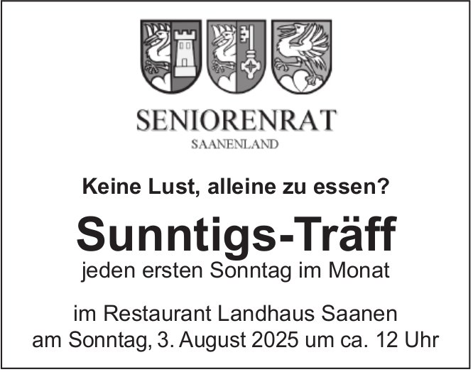 Sunntigs-Träff,  Restaurant Landhaus Saanen