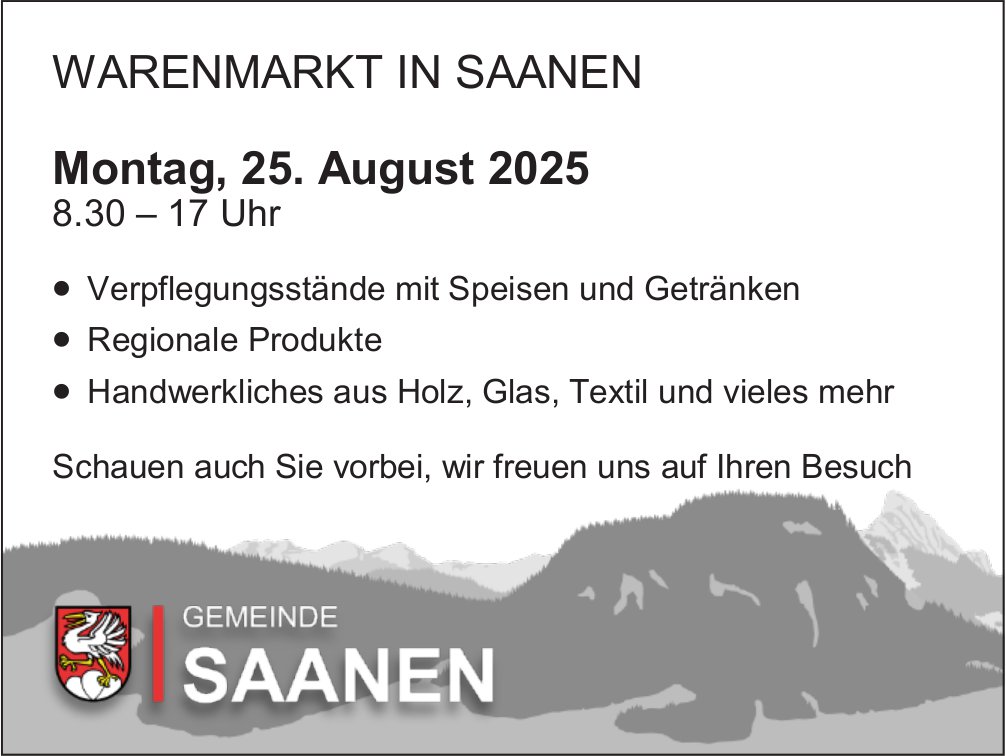 WARENMARKT IN SAANEN, 25. August