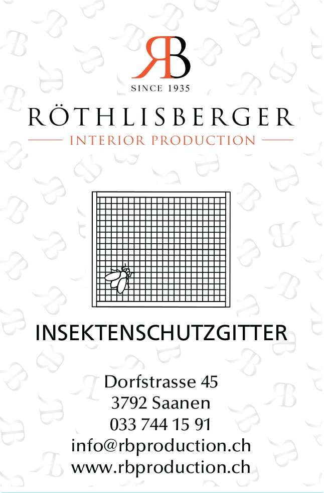 Röthlisberger Interior Production, Saanen - Insektenschutzgitter