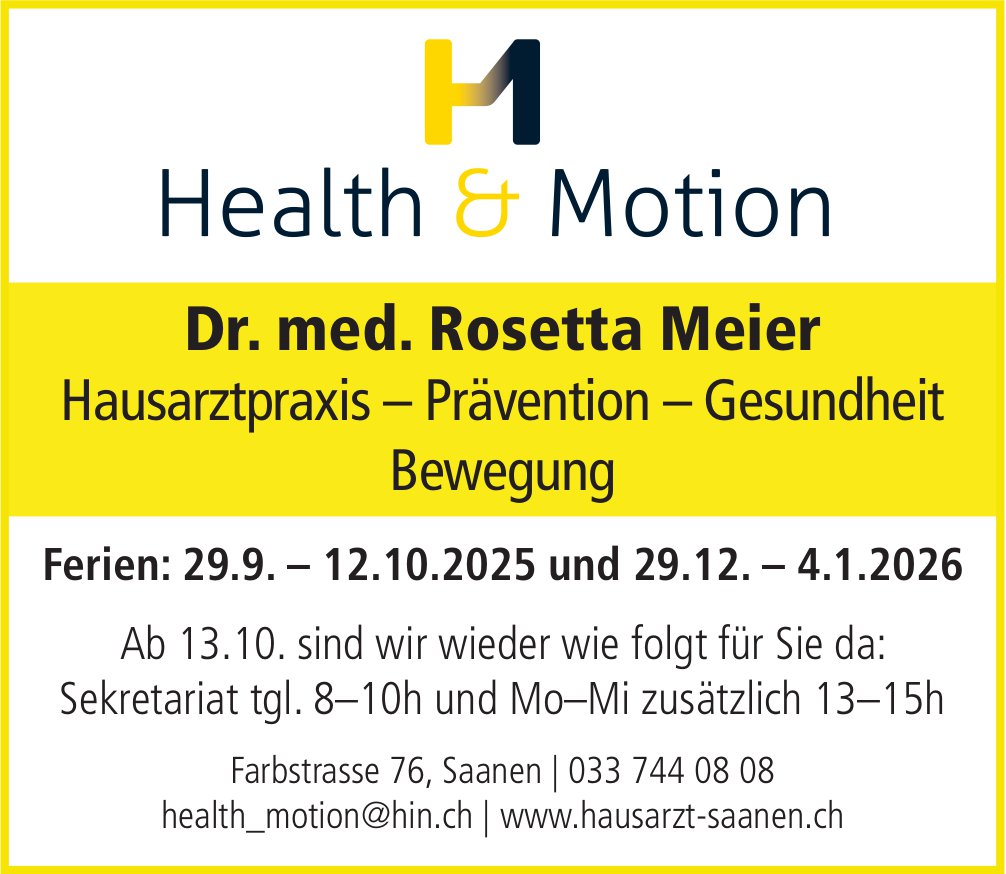 Health & Motion, Saanen - Dr. med. Rosetta Meier