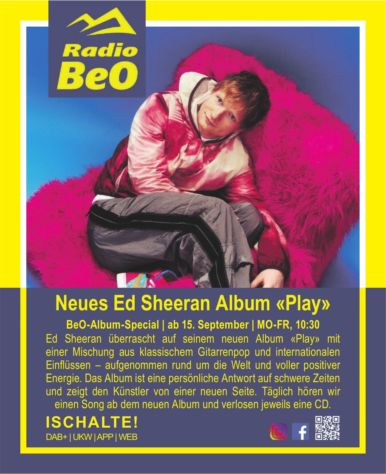 Radio BeO, Neues Ed Sheeran Album «Play»