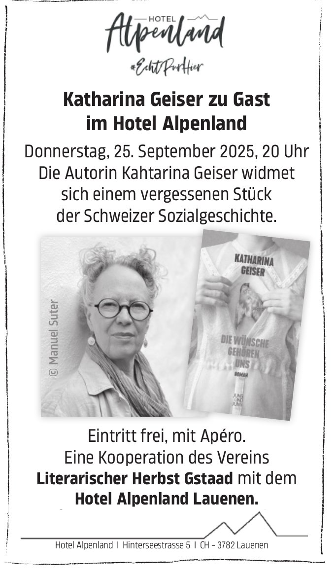 Katharina Geiser zu Gast im Hotel Alpenland, 25. September