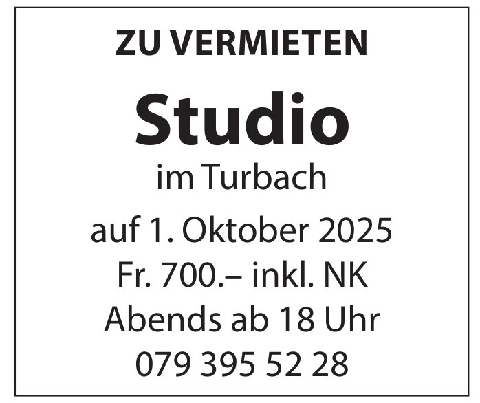 Studio im Turbach, Studio, zu vermieten