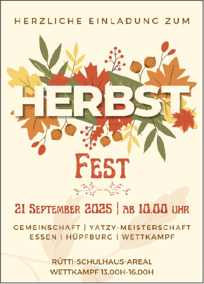 Herbst Fest, 21. September, Rütti-Schulhaus-Areal