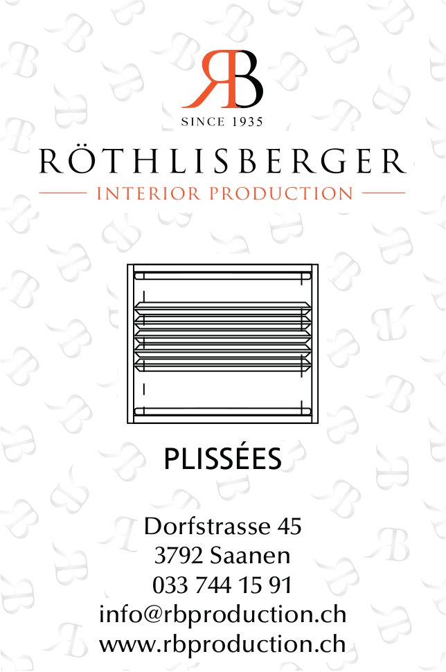 Röthlisberger Interior Production, Saanen - Plissées