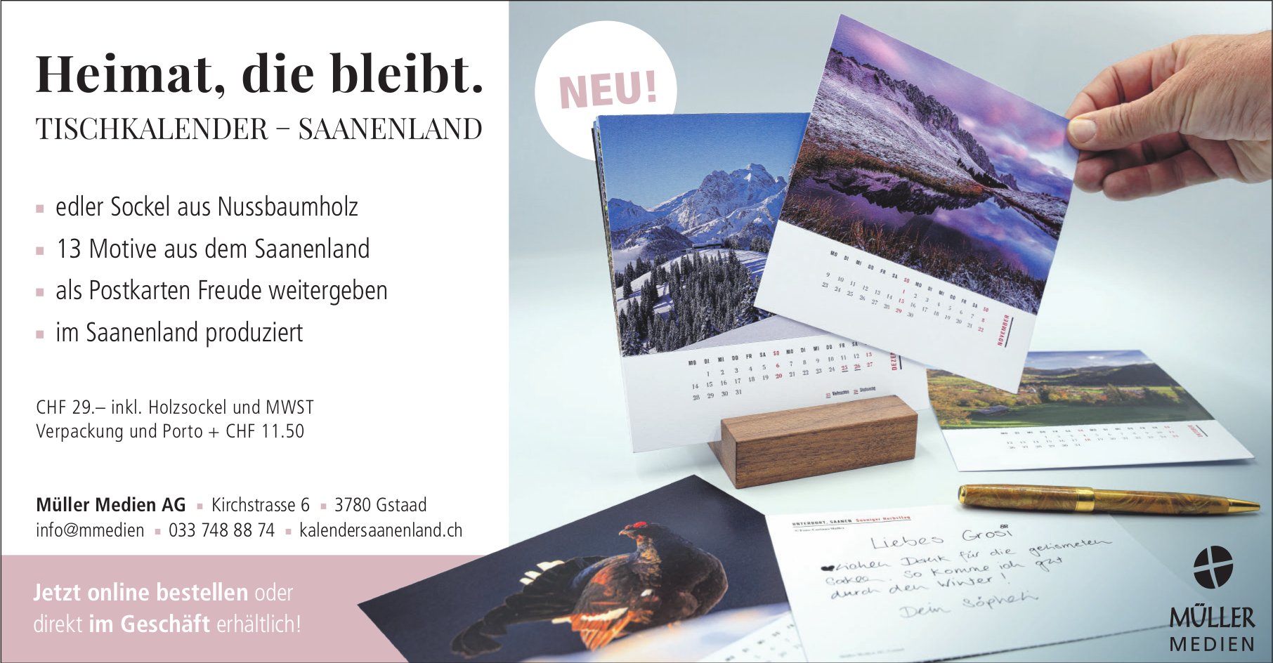 Müller Medien AG, Gstaad - TISCHKALENDER - SAANENLAND