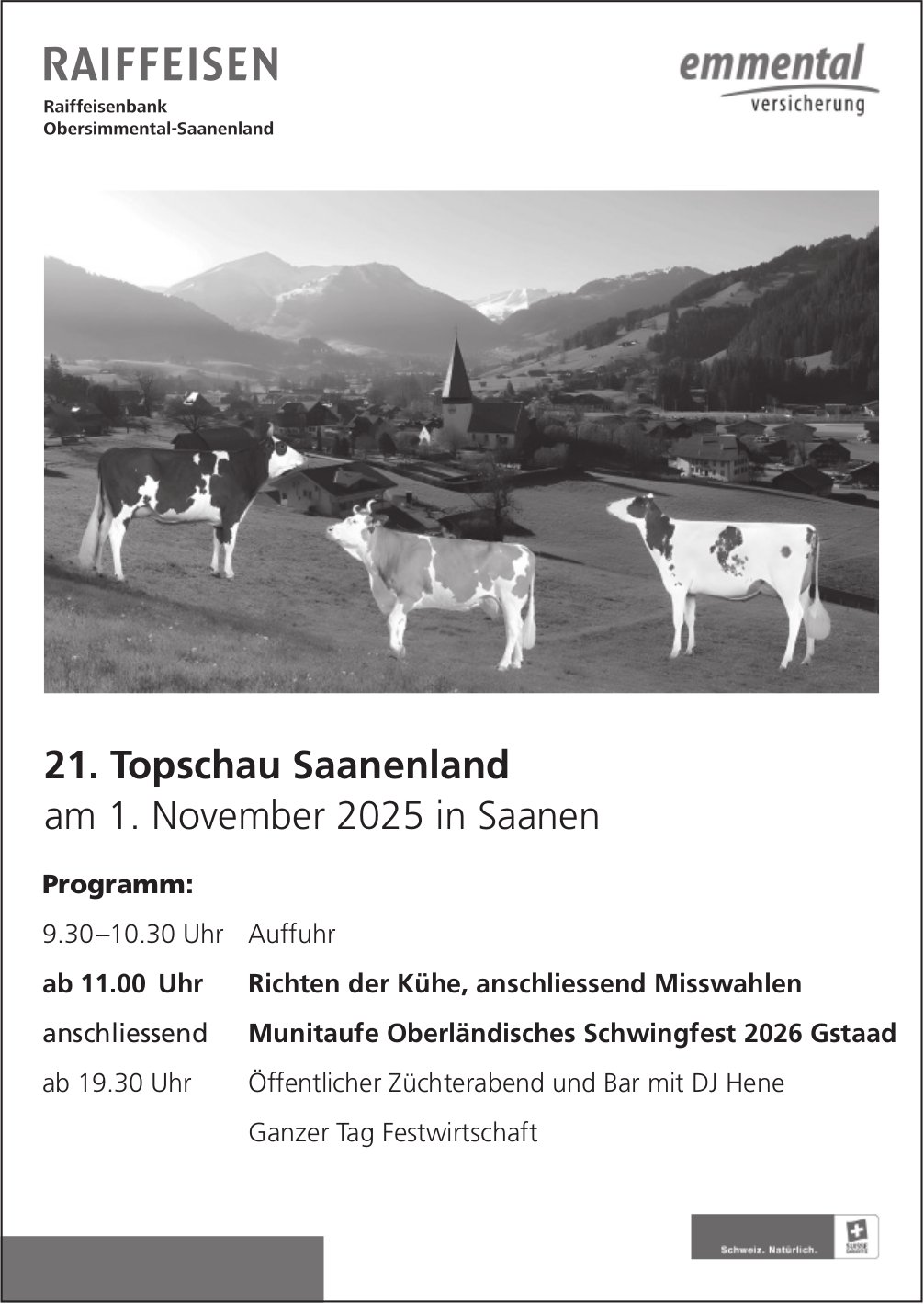 21. Topschau Saanenland, 1. November, Saanen