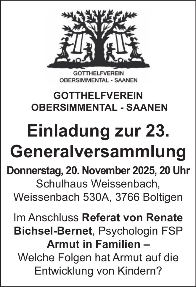 23. Generalversammlung, 20. November, Boltigen