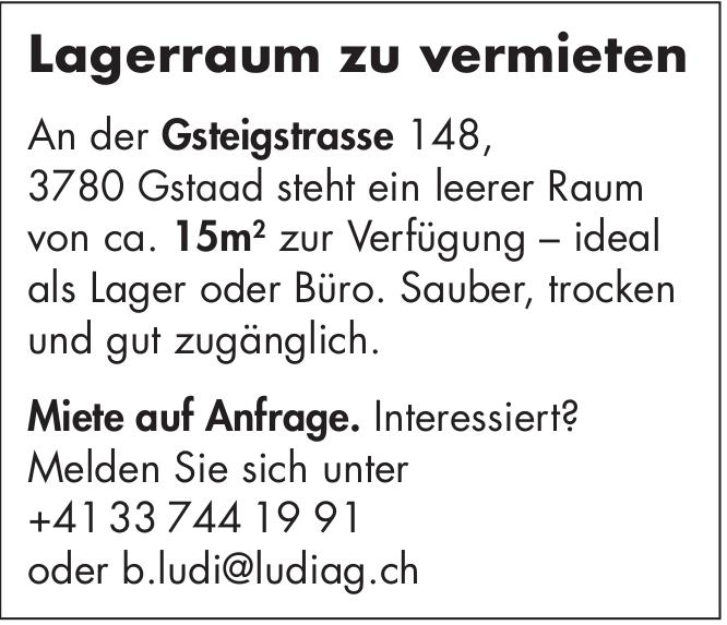 Lagerraum zu vermieten, Lagerraum, Gstaad, zu vermieten