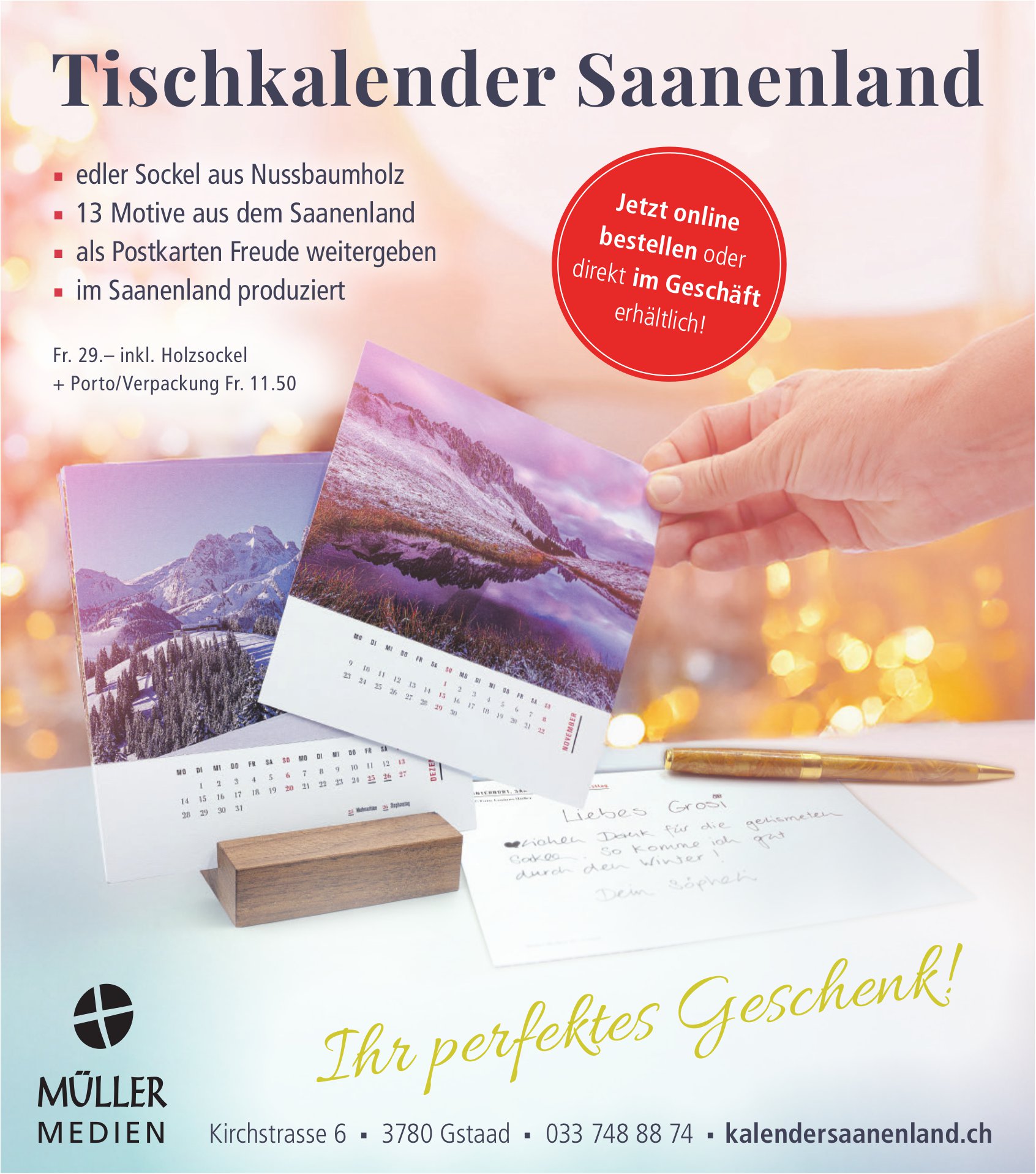 Müller Medien, Gstaad - Tischkalender Saanenland
