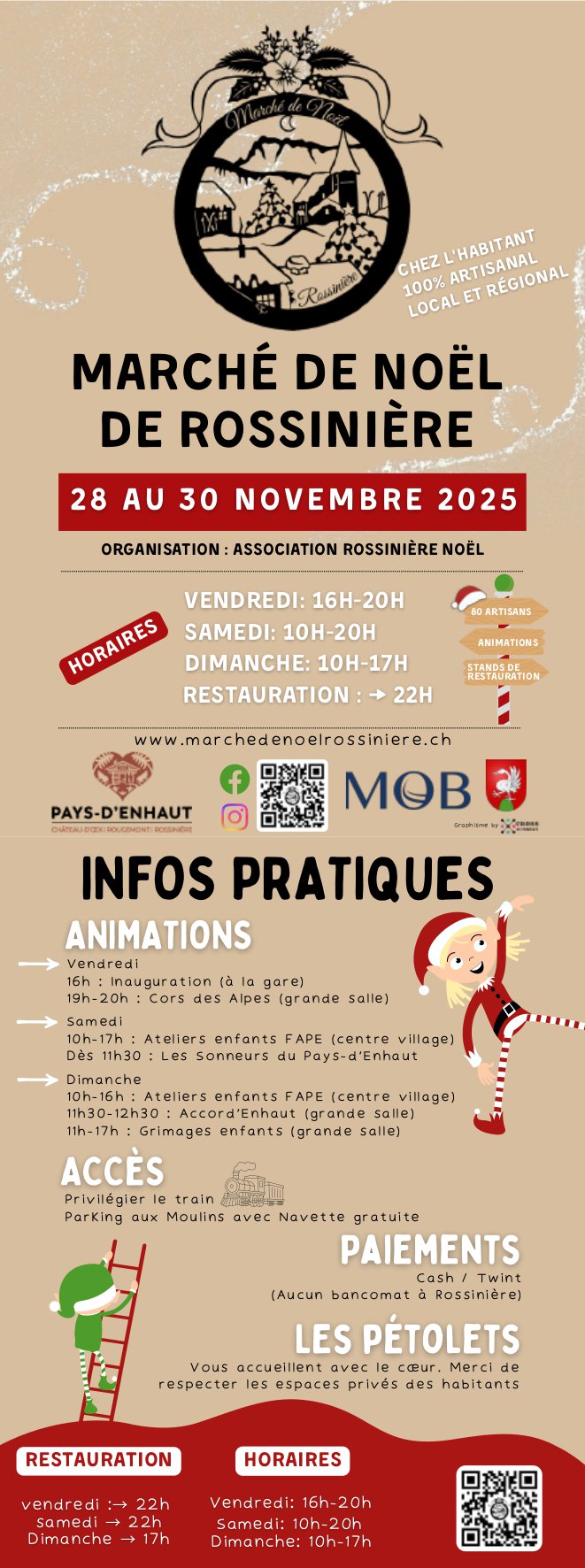 Marché de Noël de Rossinière, 28. - 30. November, Association Rossinière Noël