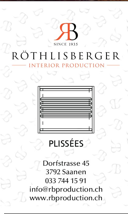 Röthlisberger Interior Production, Saanen - Plissées