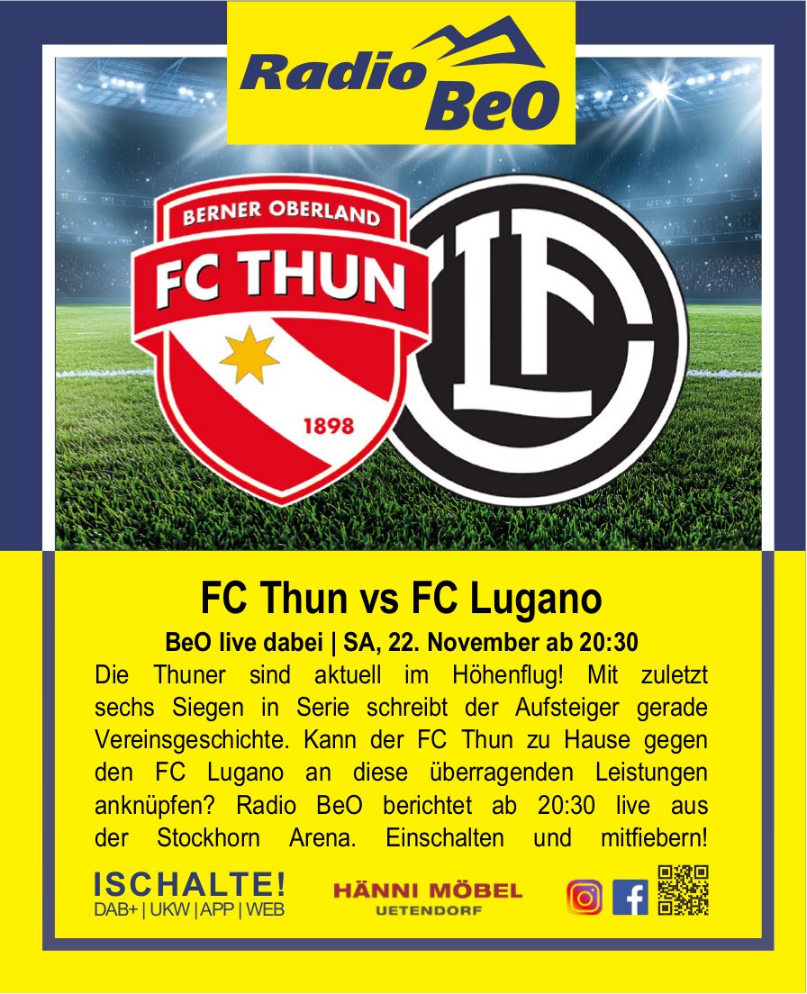 FC Thun vs FC Lugano, 22. November