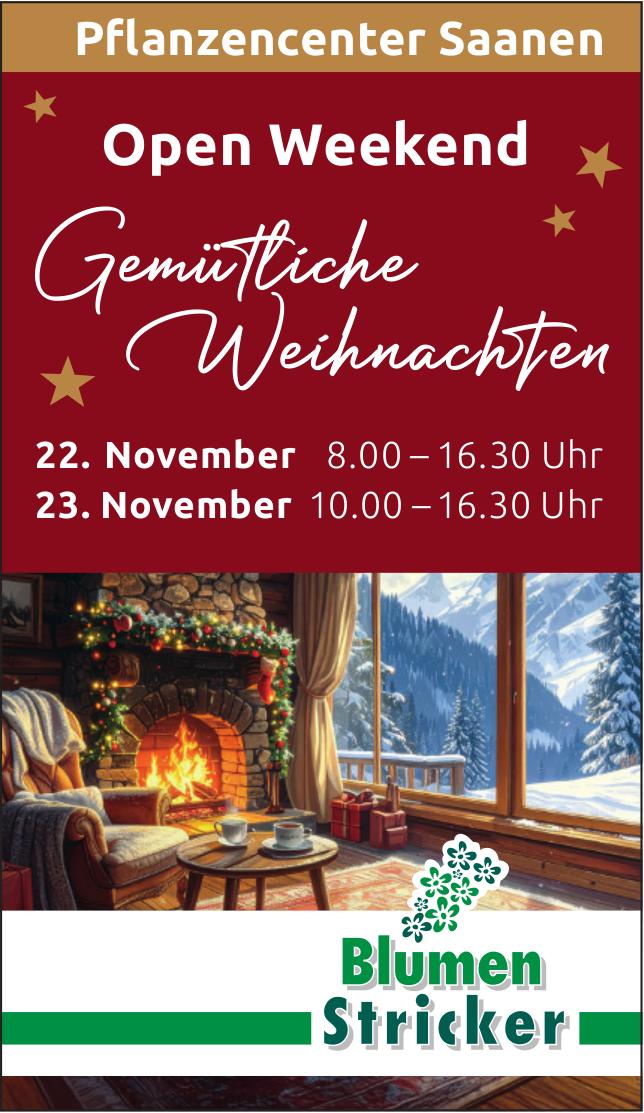Gemütliche Weihnacht en, 22. - 23. November, Blumen Stricker