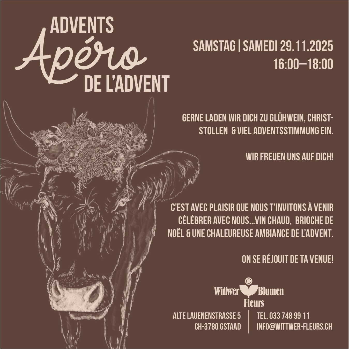 ADVENTS Apéro DE L’ADVENT, 29. November, Gstaad