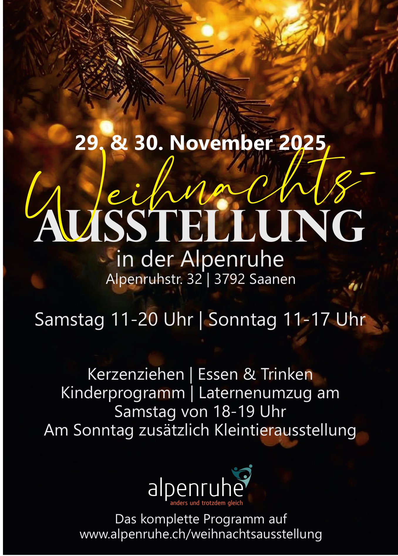 WEIHNACHTSAUSSTELLUNG, 29. - 30. November, Saanen