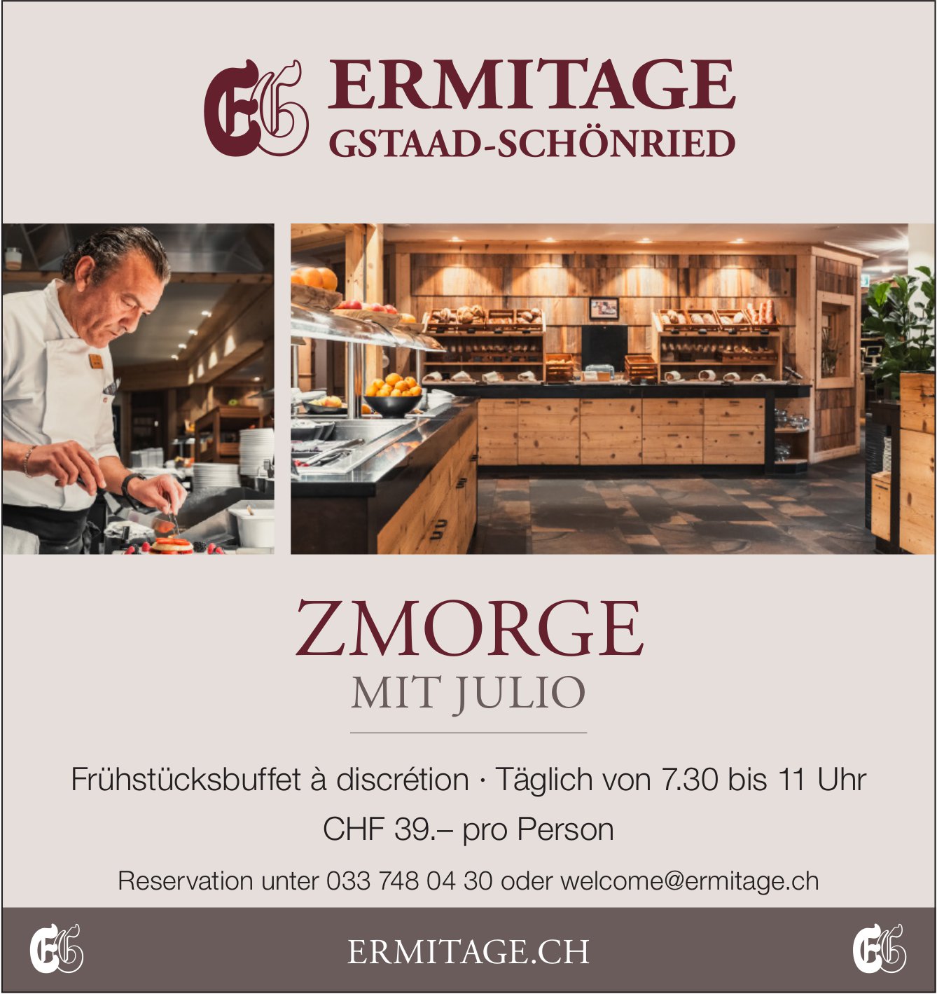 ZMORGE MIT JULIO, Frühstücksbuffet à discrétion