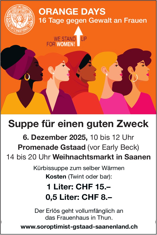 Suppe für einen guten Zweck, 5. Dezember