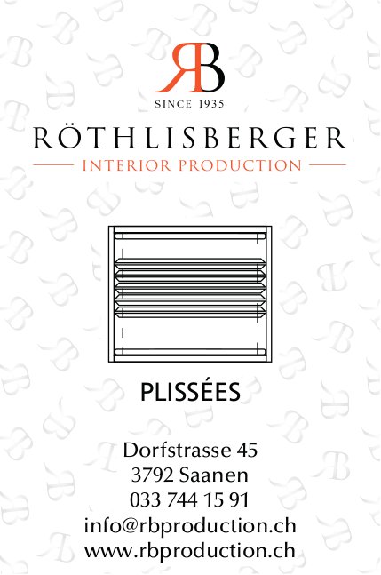 Röthlisberger Interior Production, Saanen - Plissées