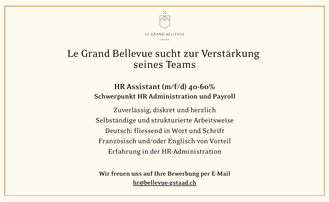 HR Assistant, Le Grand Bellevue, sucht