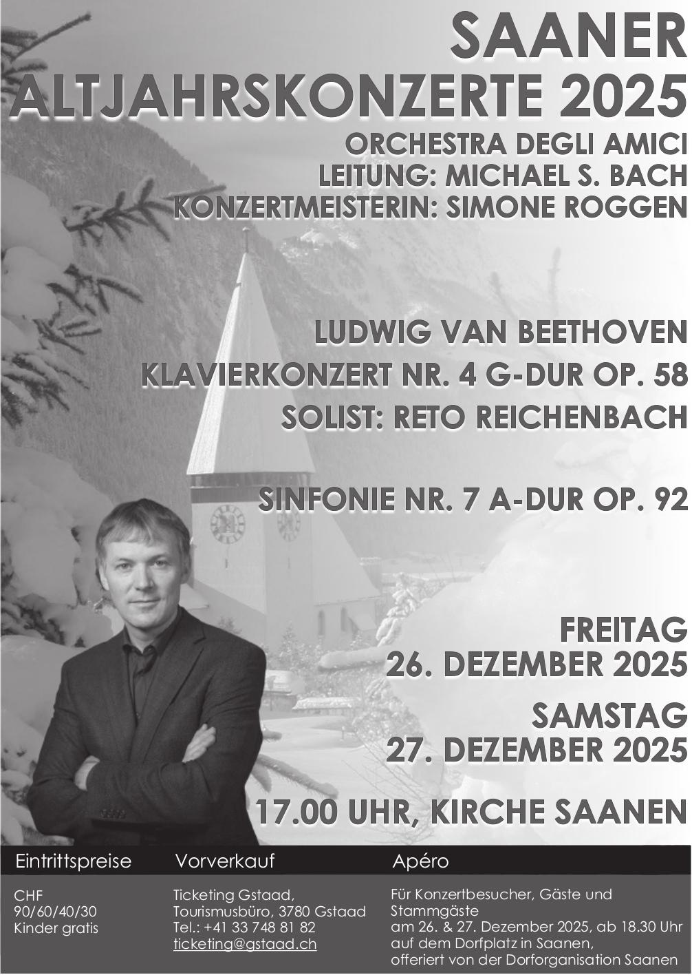 Altjahrskonzerte 2025, 26. - 27. Dezember, Gstaad