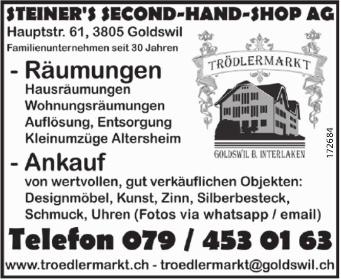 Trödlermarkt, Goldswil - Steiner's Second-Hand-Shop Ag