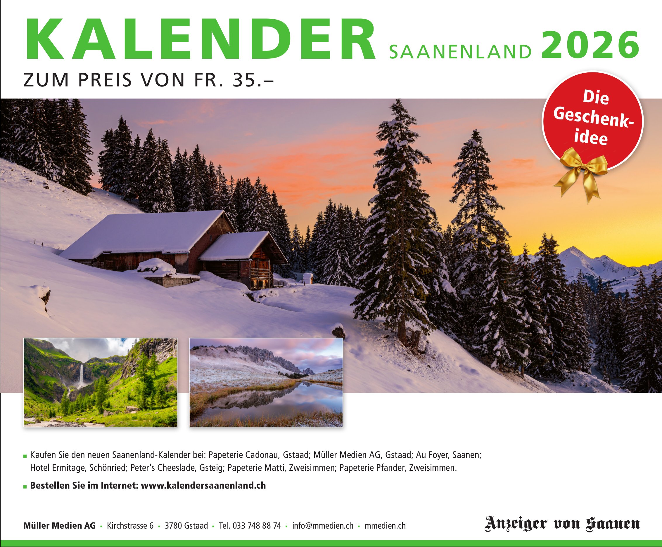 Müller Medien AG, Gstaad - Kalender Saanenland 2026