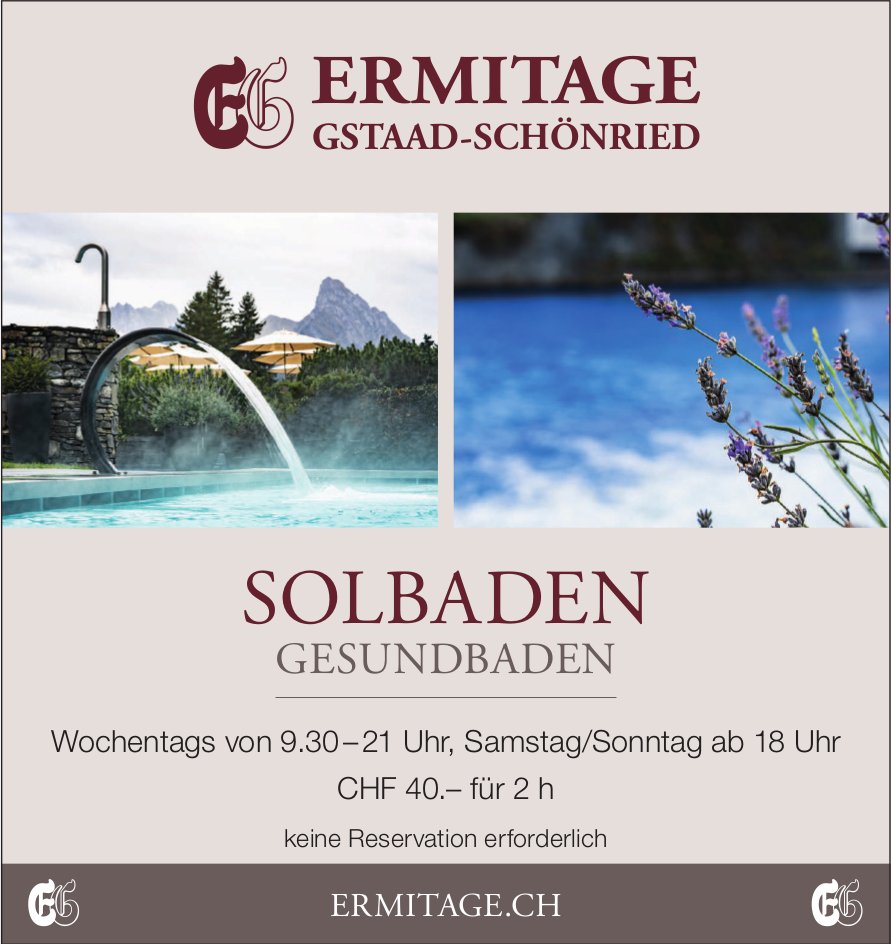 Ermitage Gstaad-Schönried, Solbaden Gesundbaden