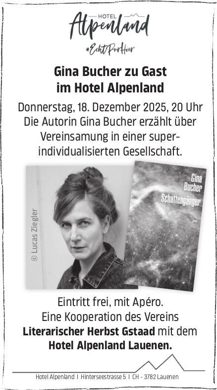Gina Bucher zu Gast im Hotel Alpenland, 18. Dezember, Hotel Alpenland