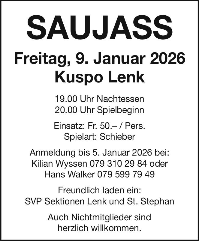 SAUAJSS, 9. Januar, Kuspo Lenk