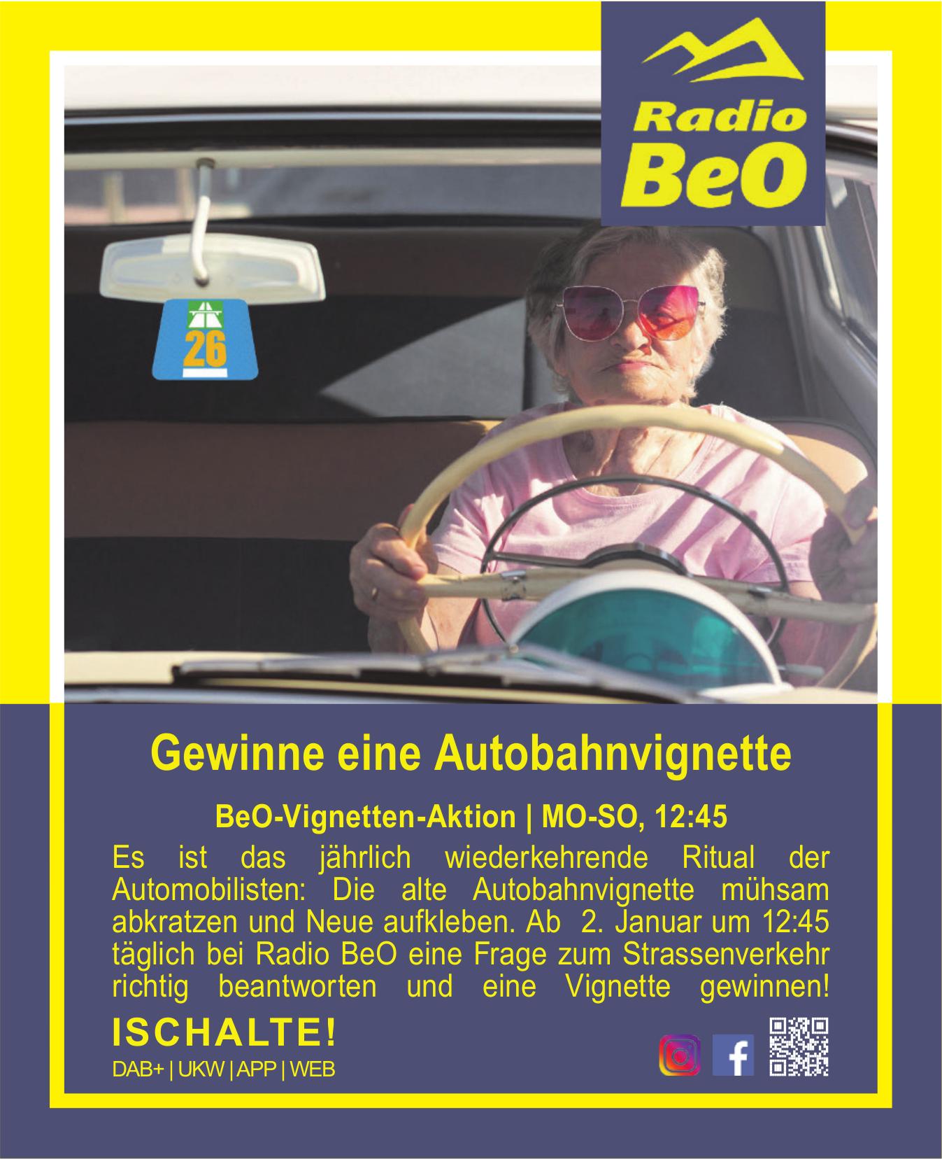 Radio BeO, Gewinne eine Autobahnvignette