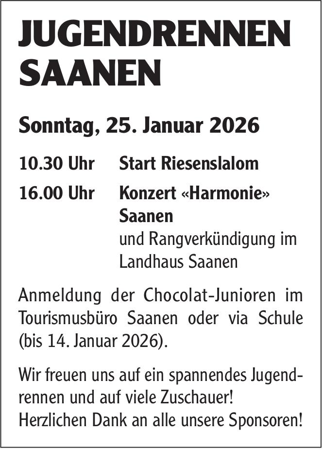 JUGENDRENNEN SAANEN, 25. Januar
