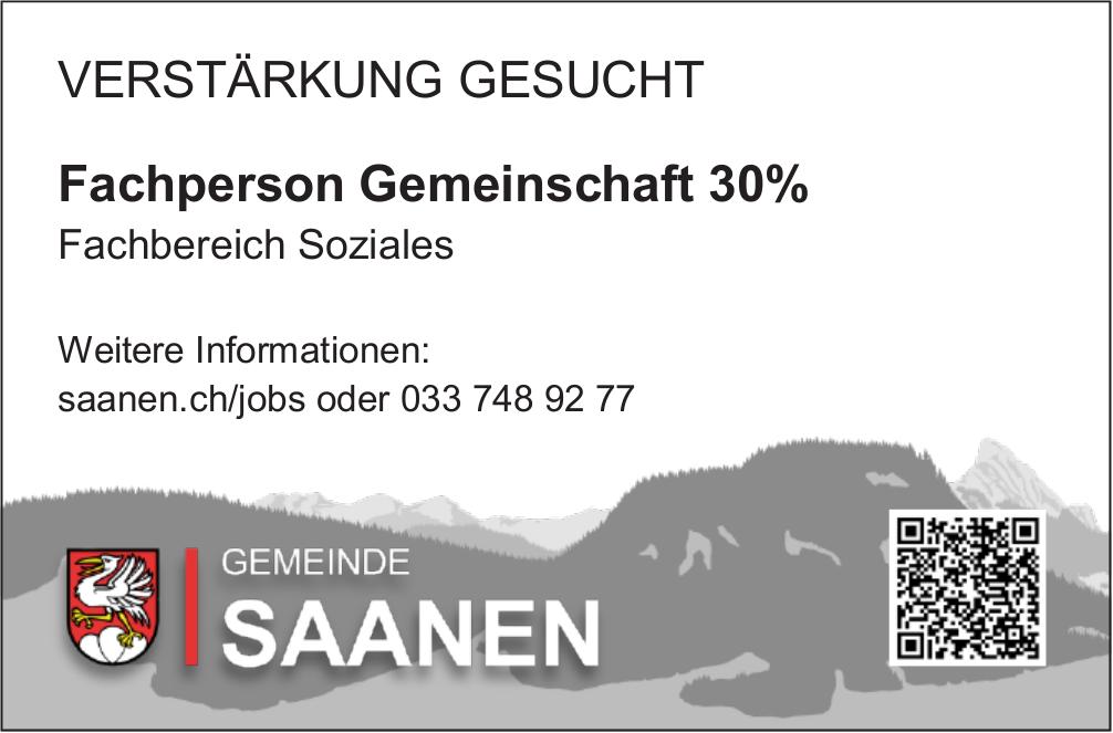 Fachperson Gemeinschaft 30%, Gemeinde Saanen, Gesucht