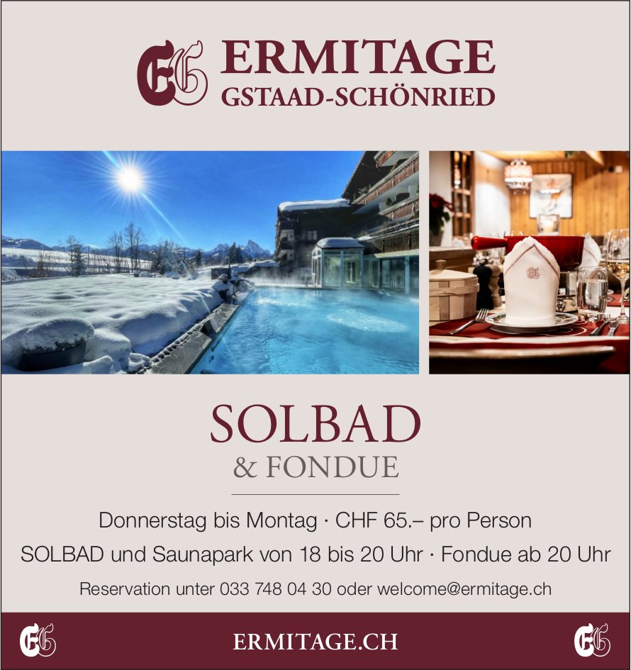 Ermitage Gstaad-Schönried, SOLBAD & FONDUE