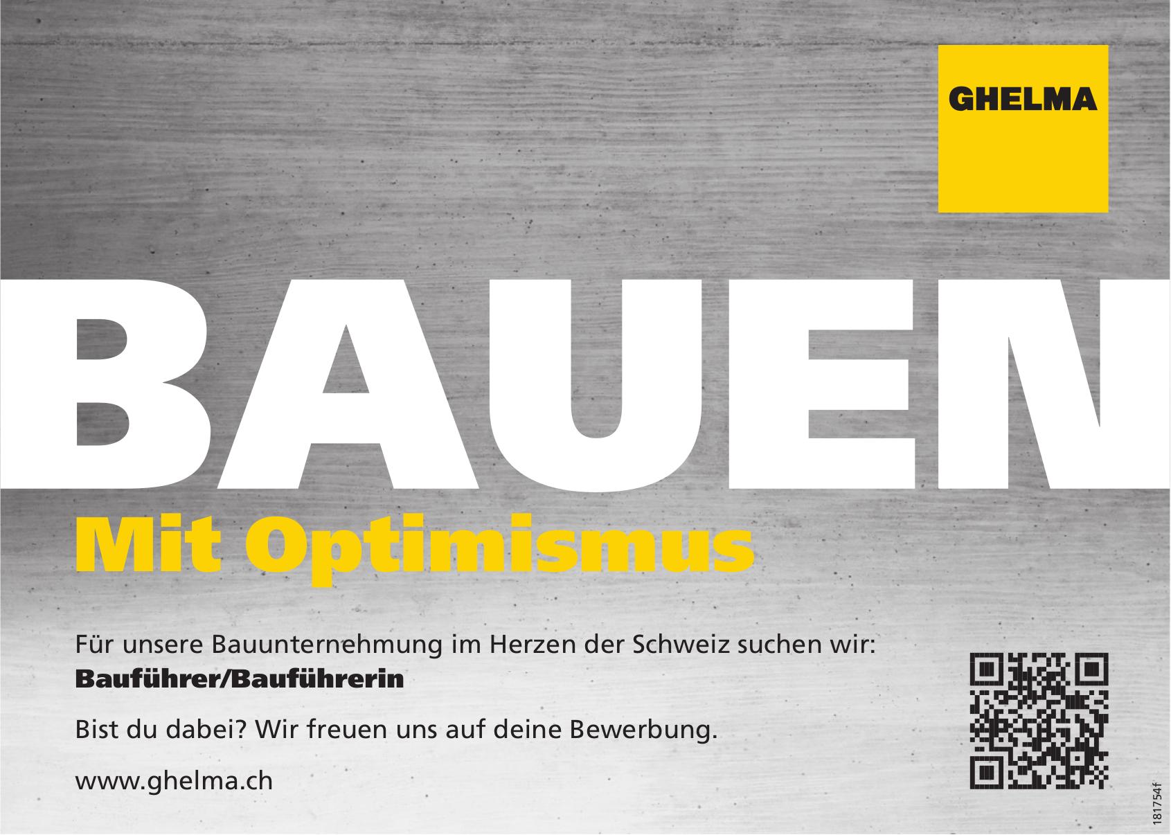 Bauführer/Bauführerin, GHELMA, Gesucht