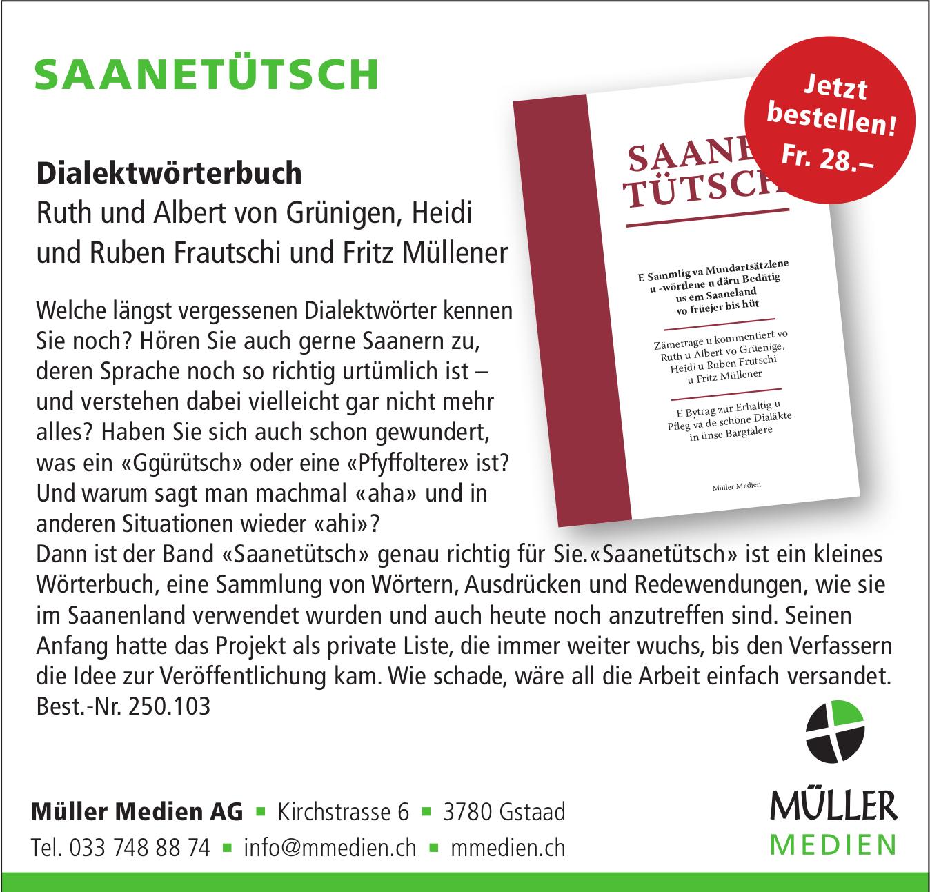 Müller Medien AG, Gstaad - Dialektwörterbuch