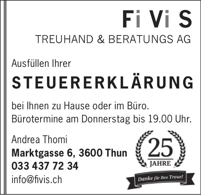 FIVIS TREUHAND & BERATUNGS AG, Thun - Ausfüllen Ihrer STEUERERKLÄRUNG