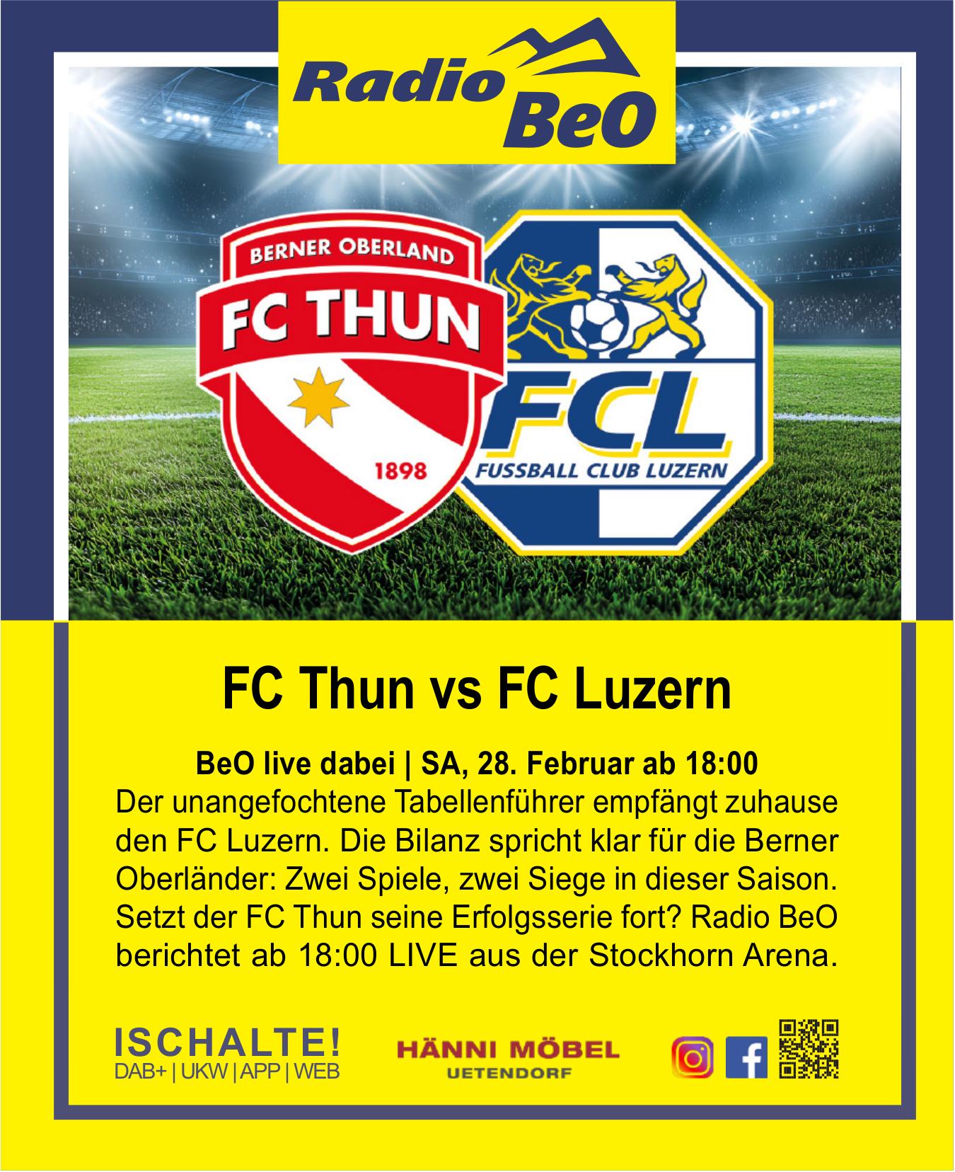 FC Thun vs FC Luzern, 28. Februar, Stockhorn Arena
