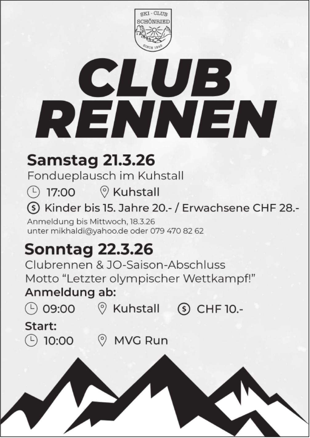 CLUB RENNEN, 21. - 22. März, Kuhstall