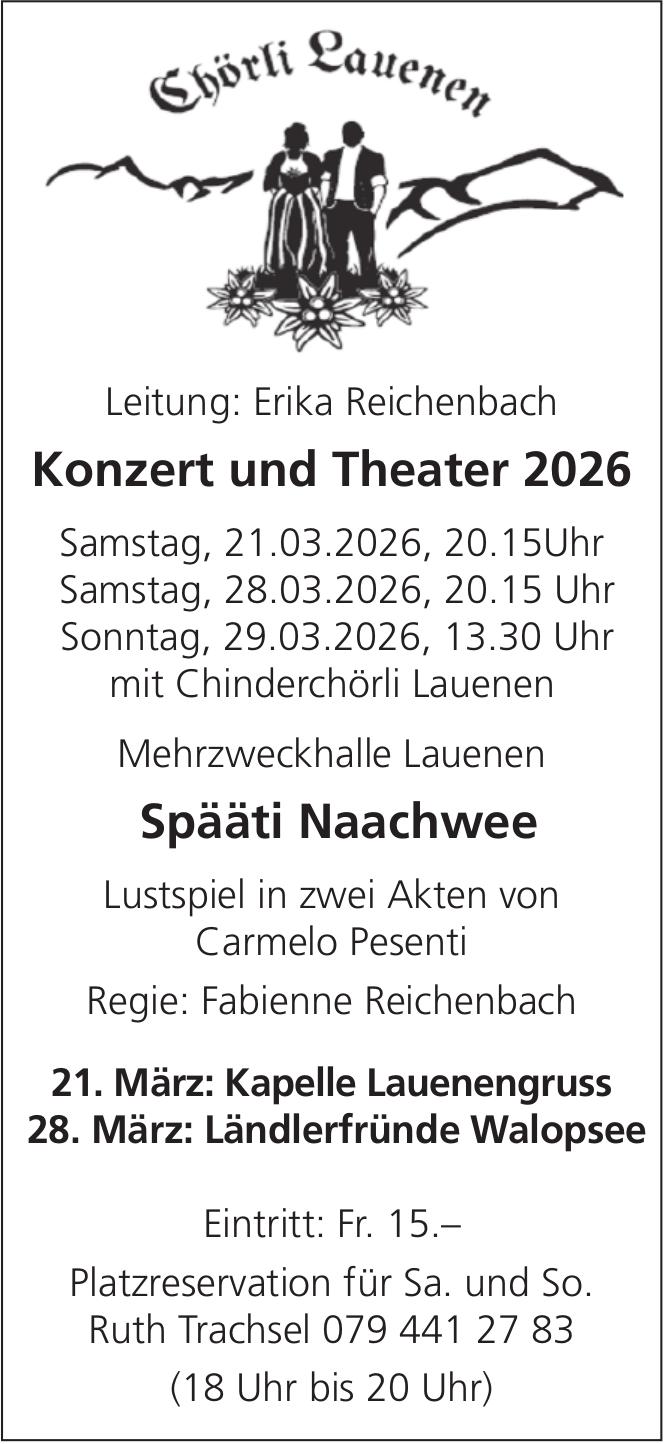 Konzert und Theater 2026, 21. - 29. März