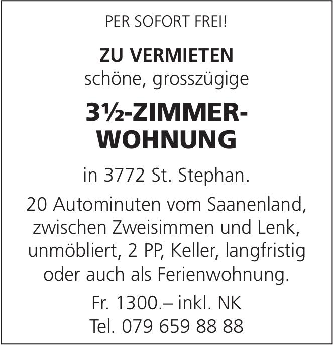 schöne, grosszügige 3½-ZIMMER-WOHNUNG, 3½ Zimmer-Wohnung, St. Stephan, zu vermieten