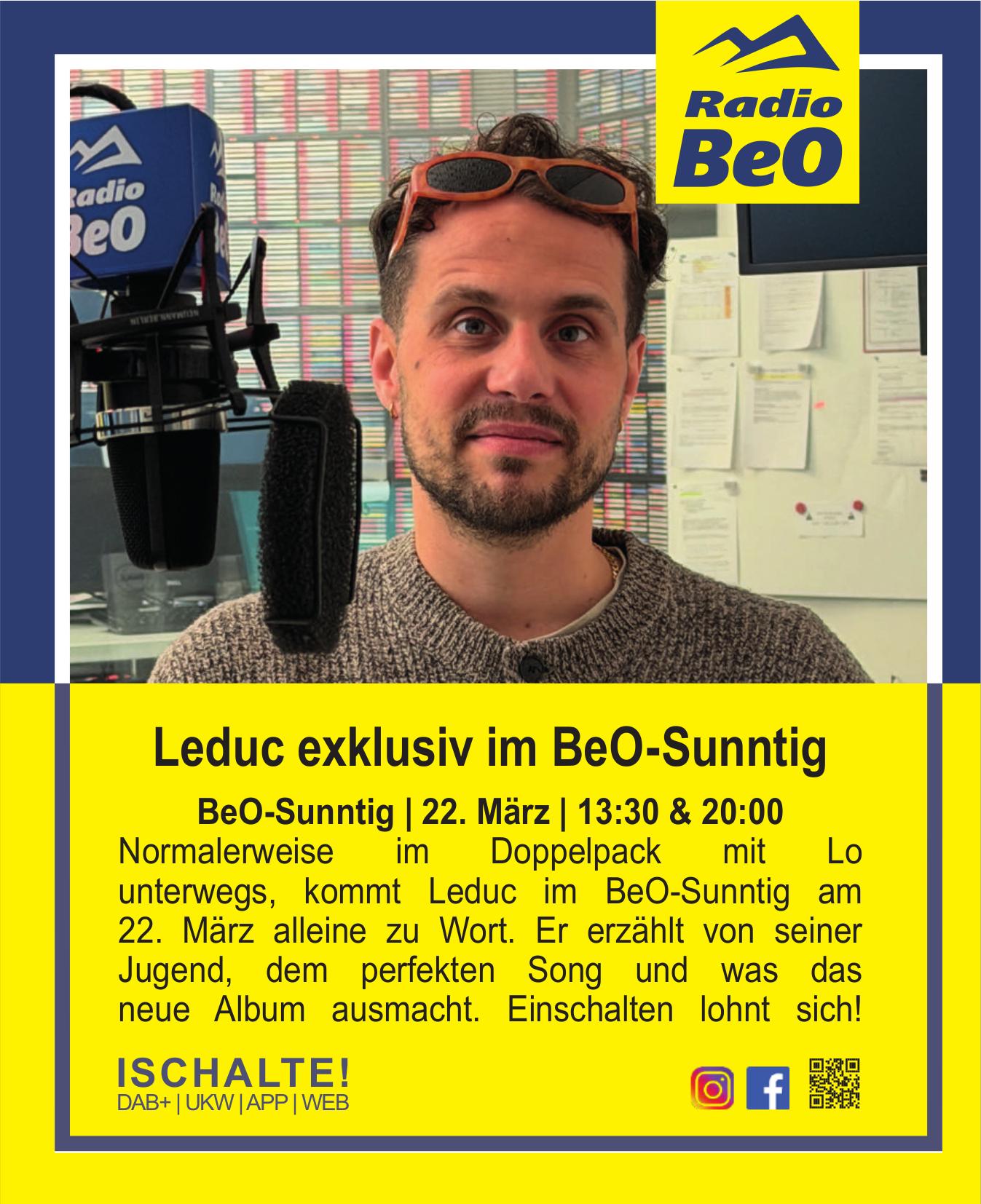 Radio BeO, Leduc exklusiv im BeO-Sunntig