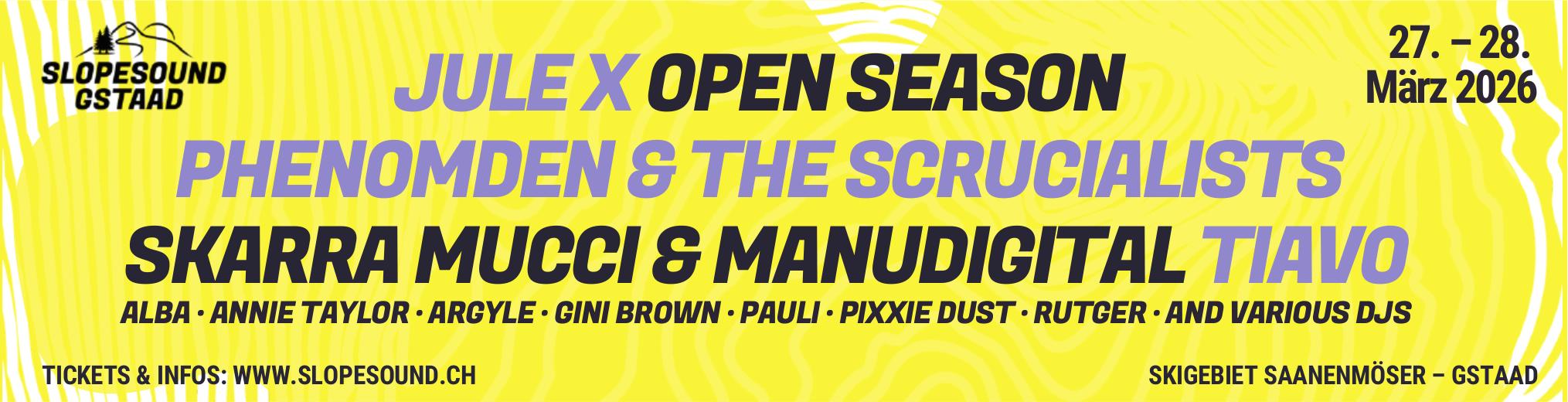 JULE X OPEN SEASON, 27. - 28. März, SKIGEBIET SAANENMÖSER - GSTAAD