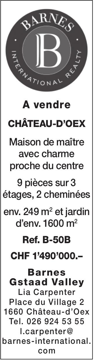 Maison de maître avec charme proche du centre, Château-D'Oex, zu verkaufen