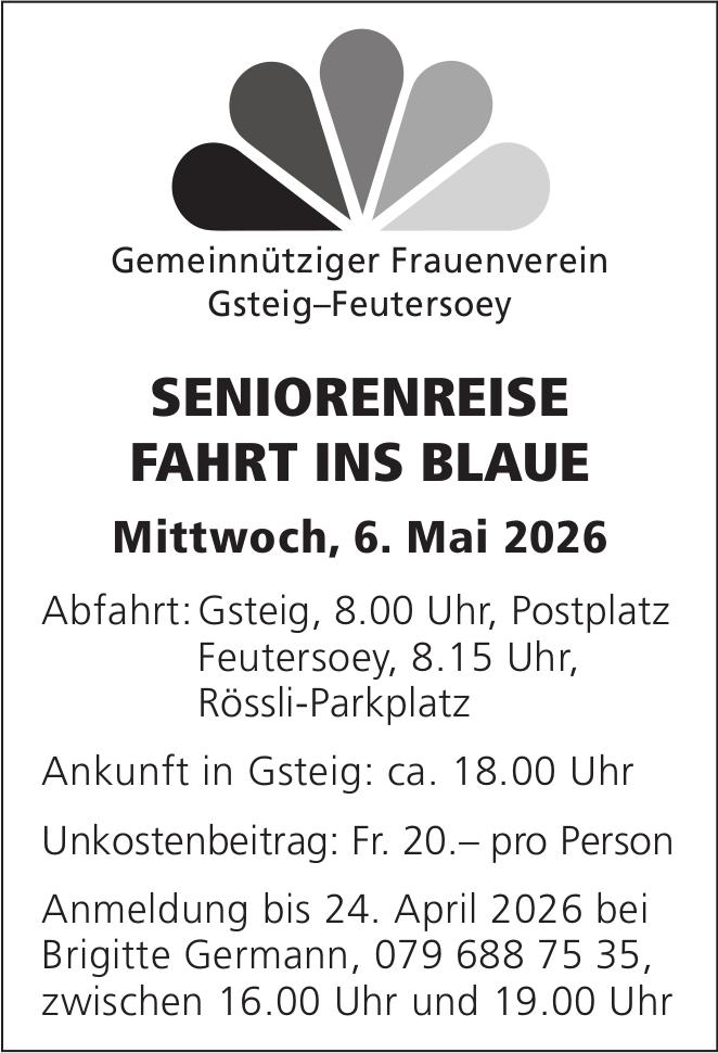 SENIORENREISE FAHRT INS BLAUE, 6. Mai