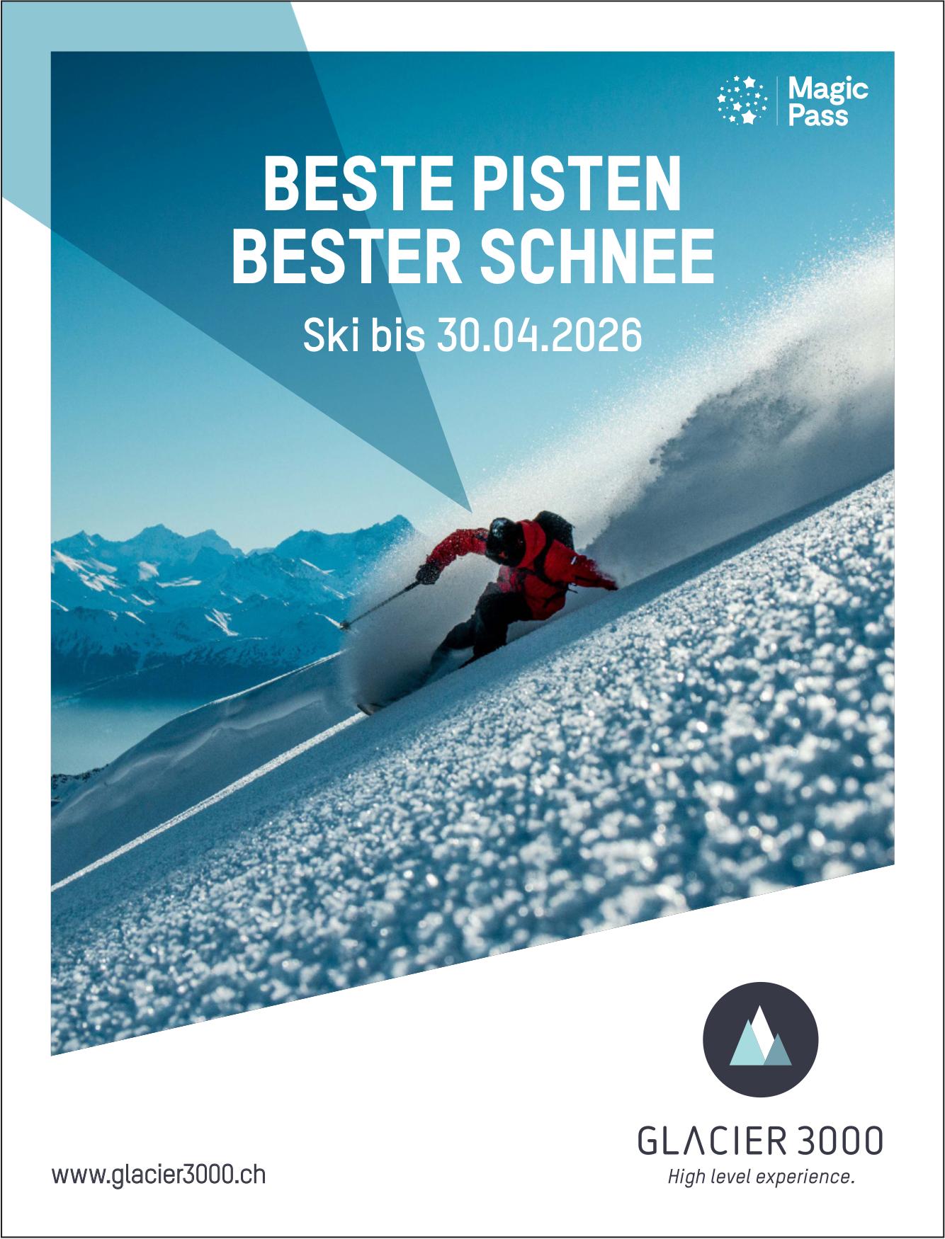 Glacier 3000, BESTE PISTEN BESTER SCHNEE