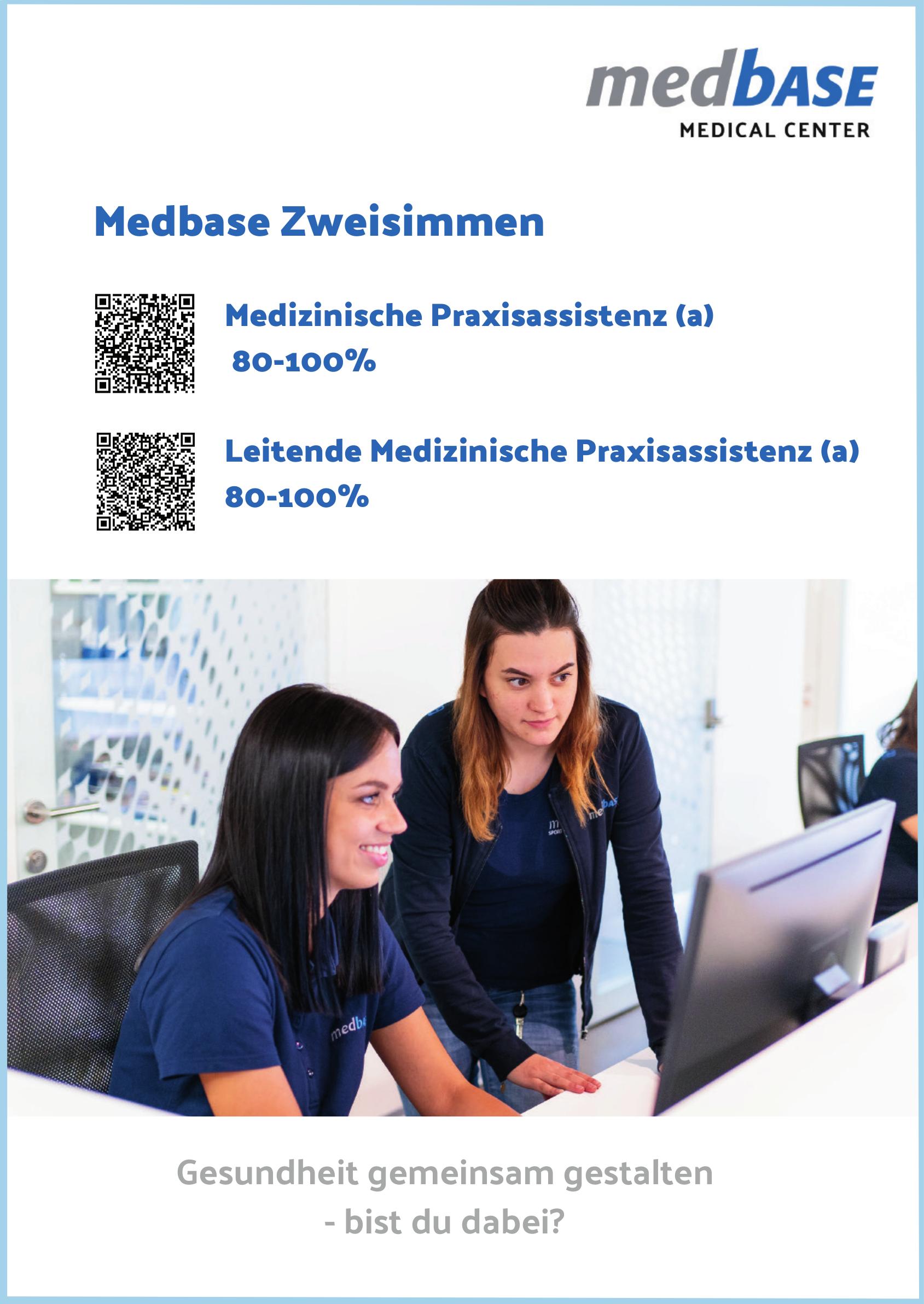 Medizinische Praxisassistenz (a) 80-100%, Medbase Zweisimmen, Gesucht