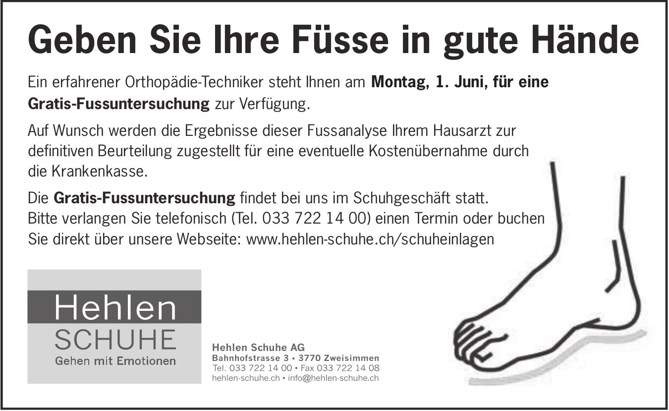 Geben Sie Ihre Füsse in gute Hände - Gratis-Fussuntersuchung, 1. Juni, Zweisimmen
