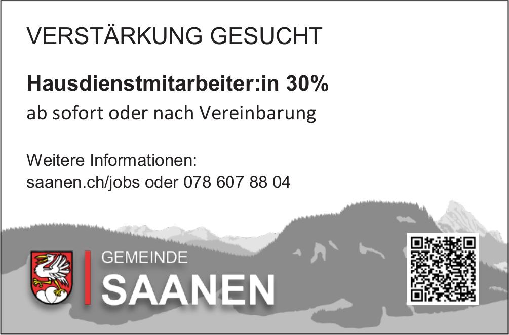 Hausdienstmitarbeiter:in 30%, Gemeinde Saanen, Gesucht