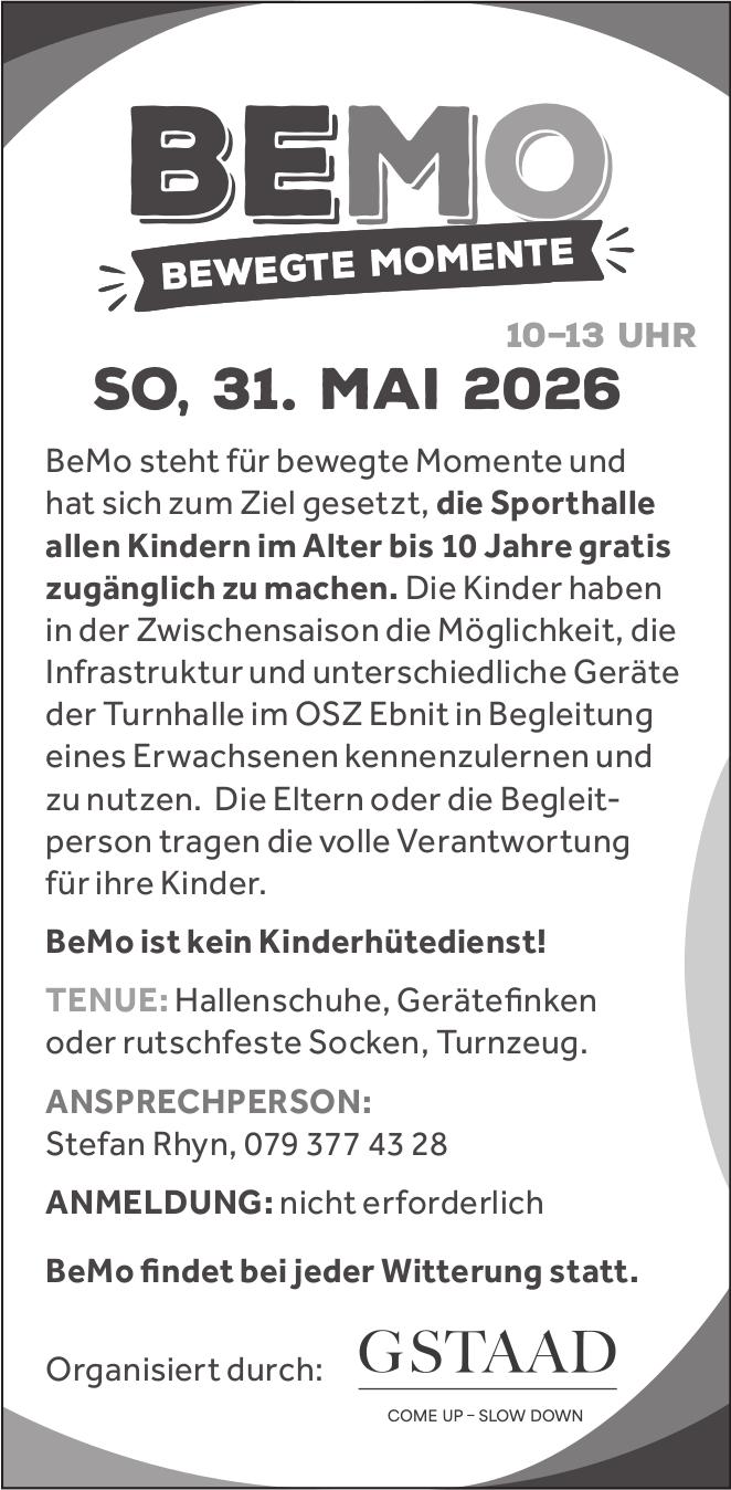 BEMO BEWEGTE MOMENTE, 31. Mai